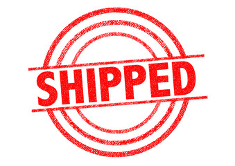 SHIPPED Rubber Stamp over a white background.