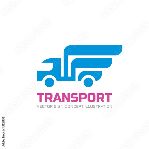 transport vector logo template abstract car truck silhouette with