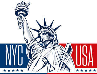 statue of liberty, NYC, USA symbol - 115522360