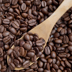 Coffee Bean scoop by wooden spoon