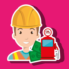 man with money and oil isolated icon design, vector illustration  graphic 
