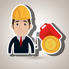 man and industry isolated icon design, vector illustration graphic