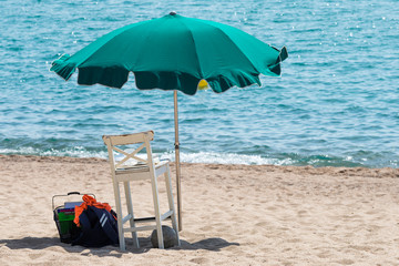 parasols on the beach
