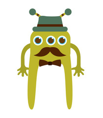 monster cartoon hipster style isolated icon design