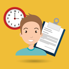 man with papers  isolated icon design, vector illustration  graphic 