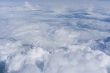 Clouds. view from the window of an airplane
