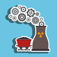 nuclear reactor and mining isolated icon design, vector illustration  graphic 