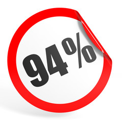 Discount 94 percent off. 3D illustration.