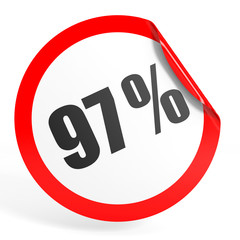 Discount 97 percent off. 3D illustration.