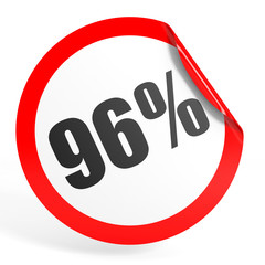 Discount 96 percent off. 3D illustration.