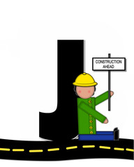 Alphabet Children Highway Construction J