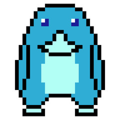 illustration design pixel art penguin