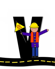 Alphabet Children Highway Construction V