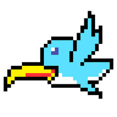 illustration design pixel art bird