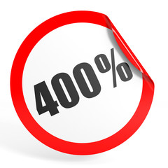 Discount 400 percent off. 3D illustration.