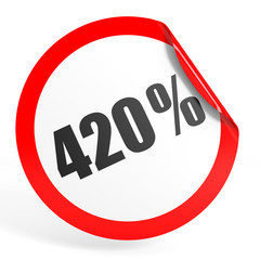 Discount 420 percent off. 3D illustration.