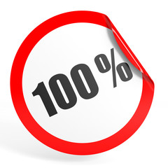 Discount 100 percent off. 3D illustration.
