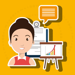 woman with graphics isolated icon design, vector illustration  graphic 