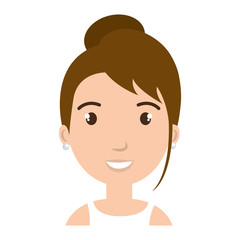 Young woman cartoon profile, vector illustration graphic design.