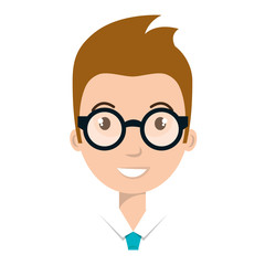 Young male cartoon profile, vector illustration graphic design.