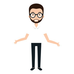 man cartoon design over white backrgound, vector illustration graphic.