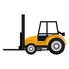 Construction vehicle machinary isolate flat icon, vector illustration.
