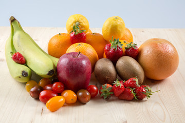 Mix fruits background.Healthy eating, dieting concept, clean eating.