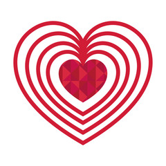 Decorative and beautiful heart design, vector illustration graphic.