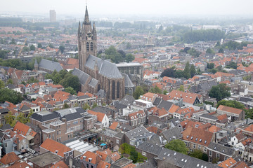 Obraz premium Oude Kerk - Old Church, Delft, Holland