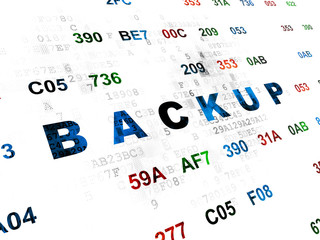 Software concept: Backup on Digital background