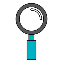 Magnifying glass icon in black and white, vector illustration.