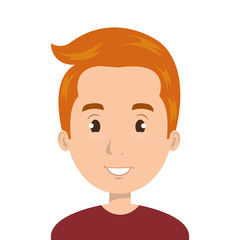 Young man face cartoon design, vector illustration graphic icon.