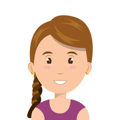 Young and beautiful woman cartoon face, vector illustration graphic design.