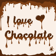 I love chocolate template with melting effect