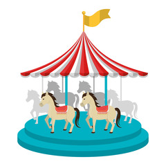 Circus carnival fun celebration cartoon, vector illustration graphic.