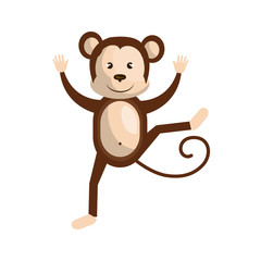 Circus monkey doing pirouettes cartoon design, vector illustration graphic.