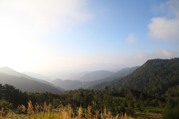 Obraz premium Mountain view of Utsukushigahara 'OUGATOU' in Nagano,Japan
