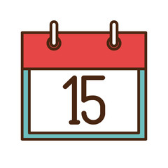 Calendar showing the day of month colorful isolated flat icon, vector illustration.