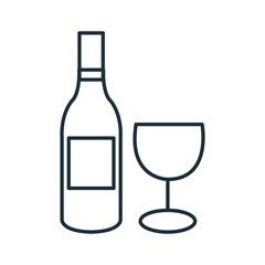 Delicious and traditional wine bottle isolated flat icon, vector illustration graphic design.