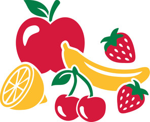 Fruit set - healthy fresh fruits