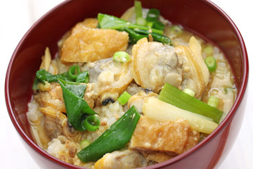 Fukagawadon, miso taste simmered clams rice bowl, Japanese traditional food