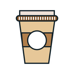 Delicious and fress coffee isolated flat icon, vector illustration graphic design.