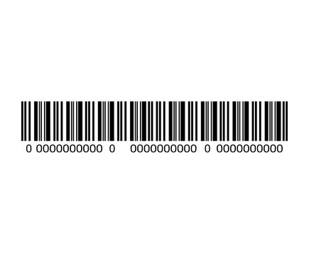 Bar Code With Serial Number Black And White Icon, Vector Illustration Graphic Design.