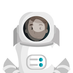 Male astronaut with equipment cartoon, vector illustration graphic design.