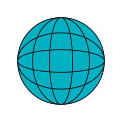 Blue spehere simbolizing global connection, vector illustration graphic design.