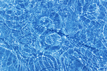 Beautiful pattern of blue water reflecting the sun. Texture of the water.