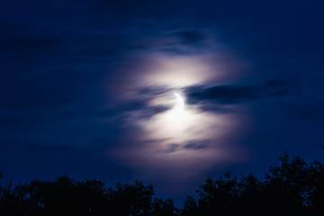 river at night with fog