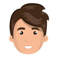 Young male with pompadour cartoon design, vector illustration graphic icon.