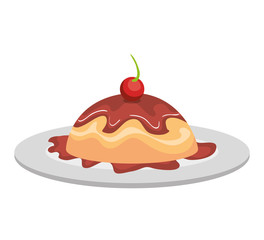 Delicious food and gastronomy isolated flat icon, vector illustration graphic design.