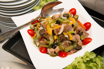  roast beef salad With mixed vegetable